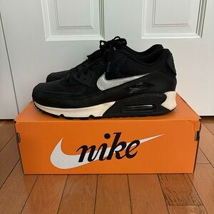 Nike Air Max 90 Black White Silver Swoosh